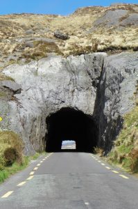 The long tunnel on the N71 main Kenmare to Glengarriff road