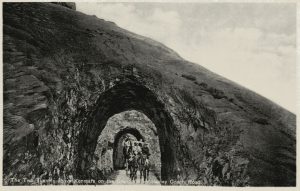 Vintage postcard showing the twin tunnels in Bonane.